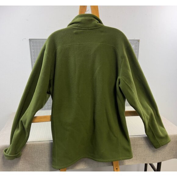 Northface Men's Sz. L Green Full Zip Fleece Jacket Waffle Thermal VG+ - Picture 4 of 12